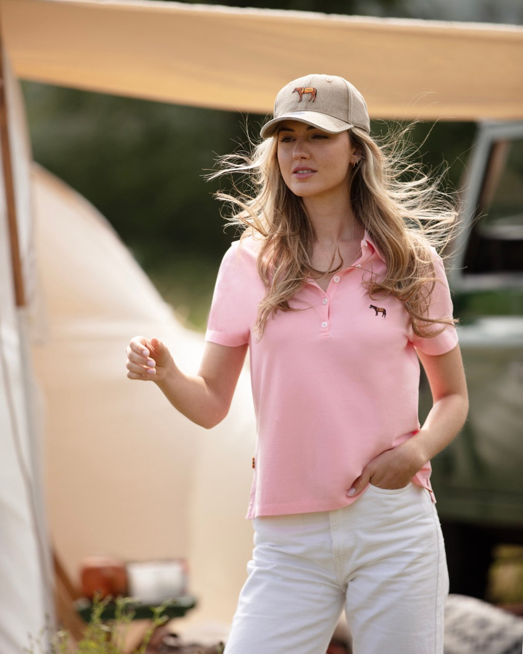 Fitted Plain Pink Polo