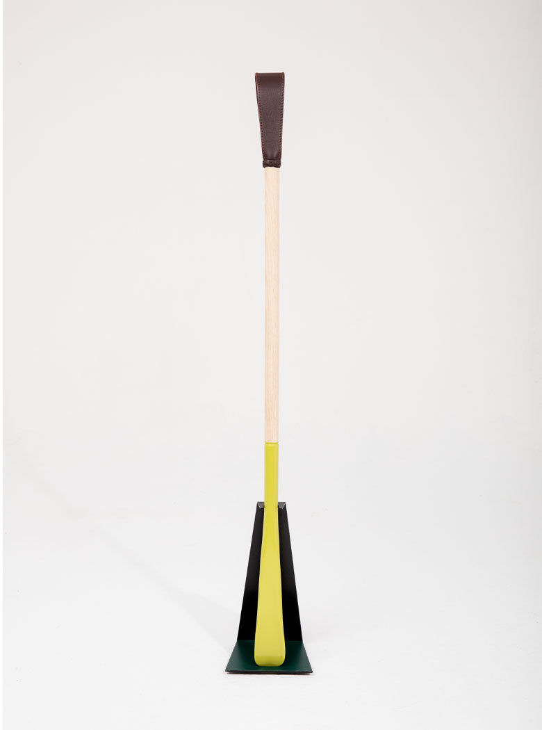 Large Shoe Horn Lime Green Leather Handle Newmarket 875