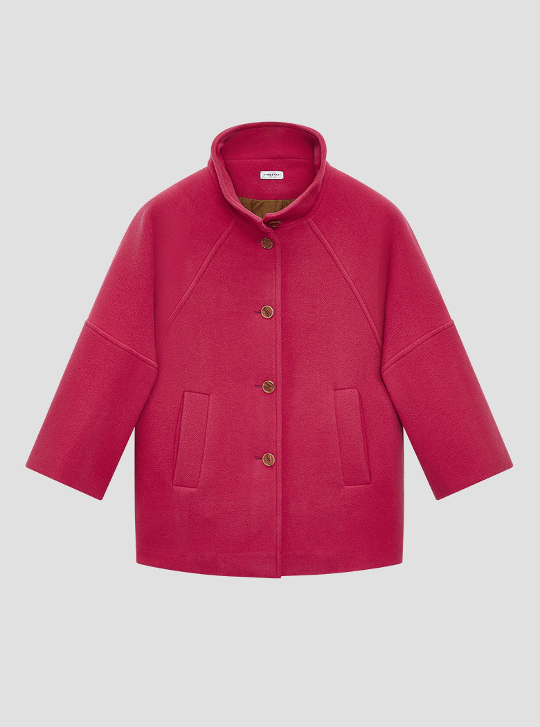 Pink Wool Blend Coat