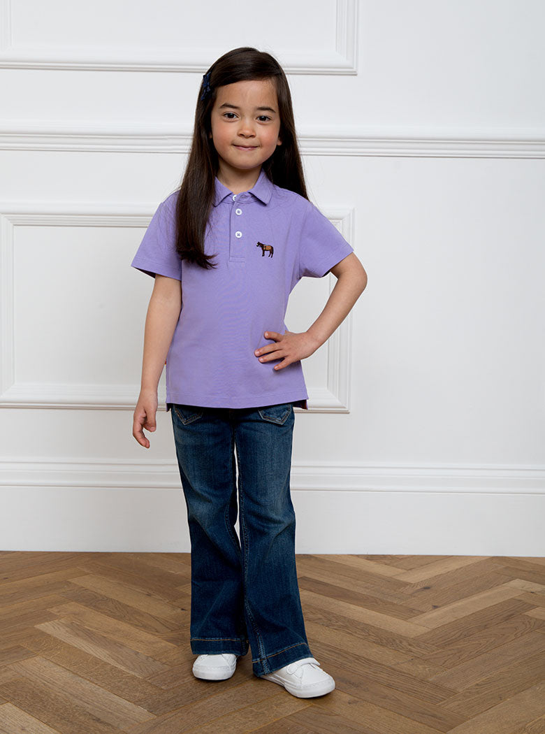 Children's Plain Lilac Polo Shirt