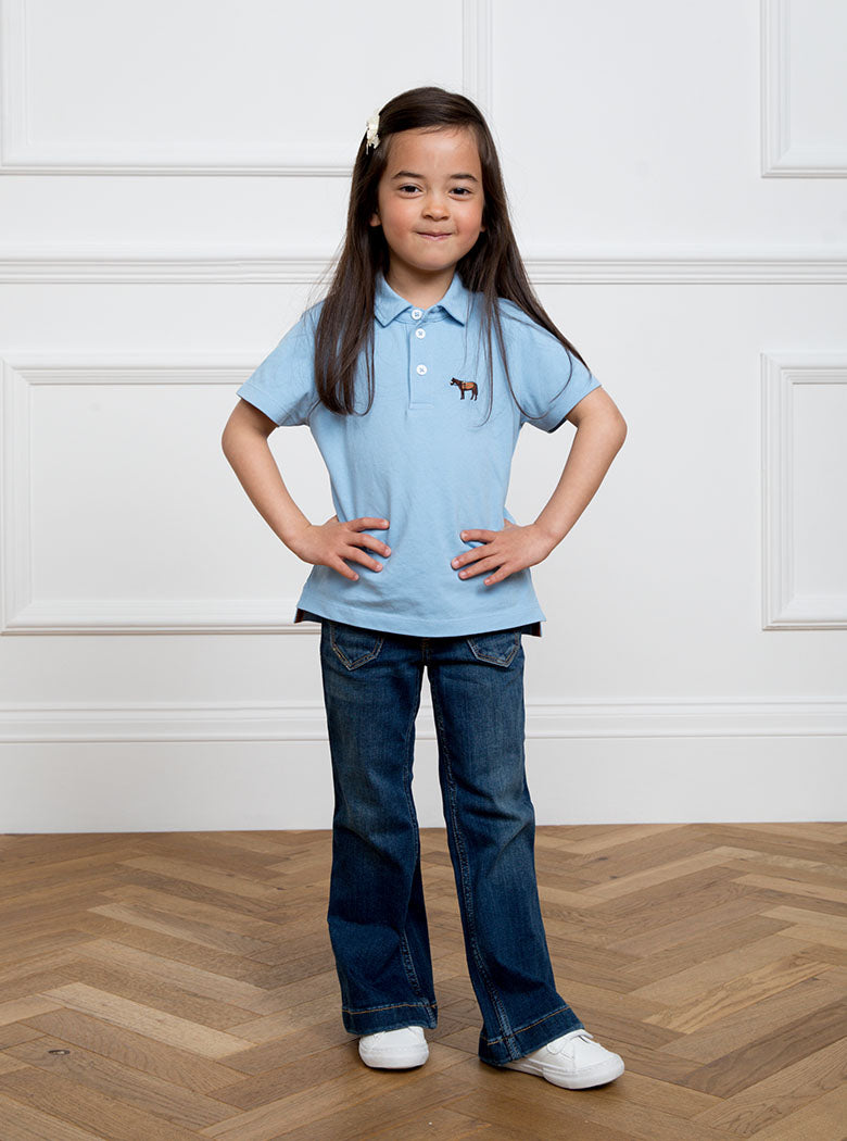 Children's Plain Sky Polo Shirt