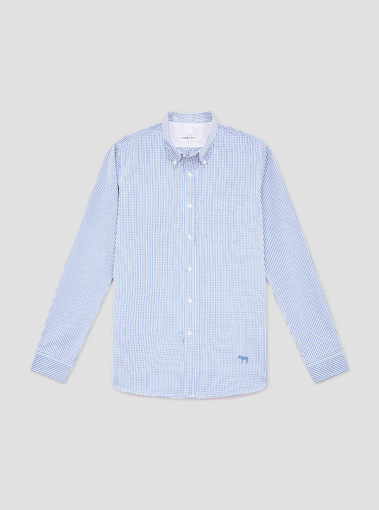 Sky Blue Gingham Check Shirt