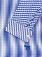 Navy Blue Gingham Check Shirt