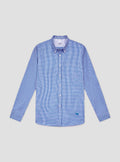 Navy Blue Gingham Check Shirt