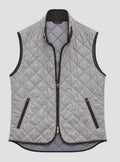 Grey Vitale Barberis diamond quilted cloth with a lightweight breathable thermal wadding. 