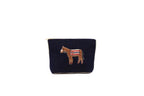 Navy Beaded Horse Pouch
