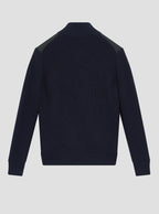 Navy Beaufort Puff Front Knit Sweater