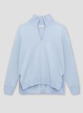 Sky Blue Felted Cashmere 1/4 Zip Knit