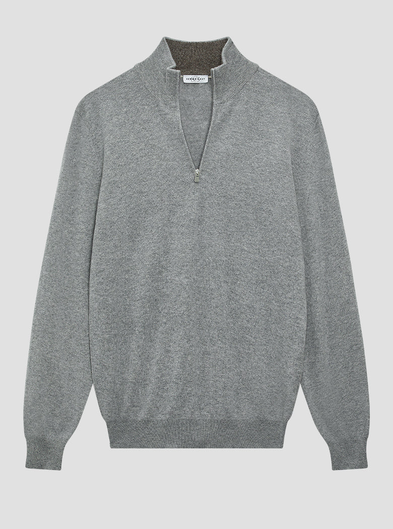 Grey Cashmere 1/4 Zip