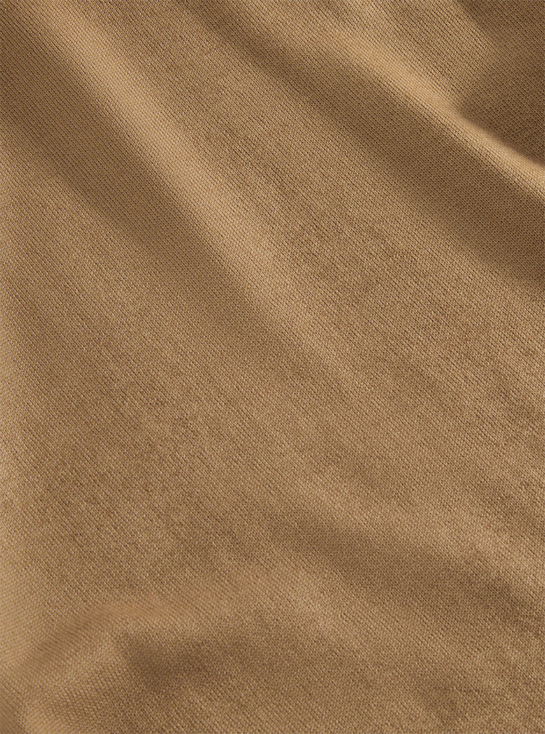 Camel Washed Crew Neck Knit