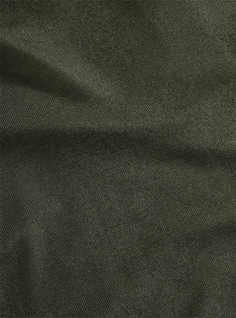 Forest Green Washed Crew Neck Knit