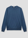 Indigo Washed Crew Neck Knit