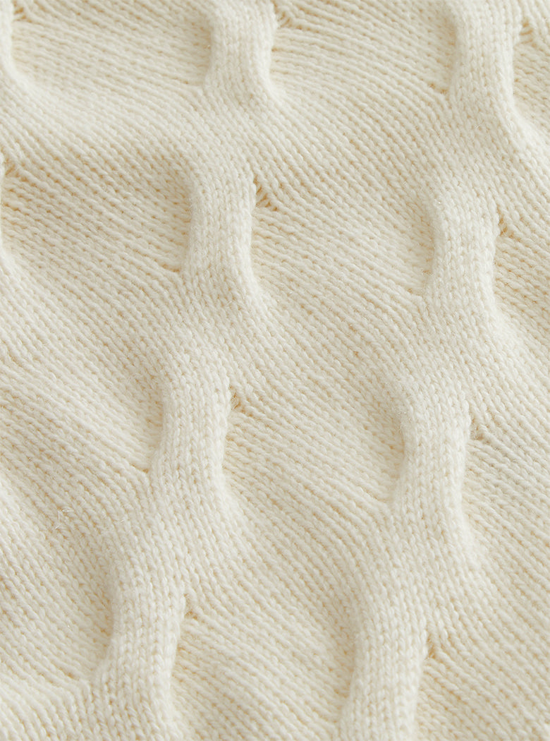 andmary Kiki cable loose knit ivory Cableknit Sweater in Wool