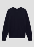 Navy Ribbed Crew Neck Knit