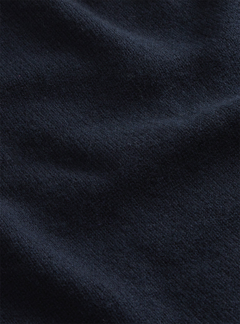 Navy Funnel Neck Knit