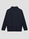 Navy Funnel Neck Knit