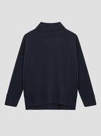 Navy Funnel Neck Knit