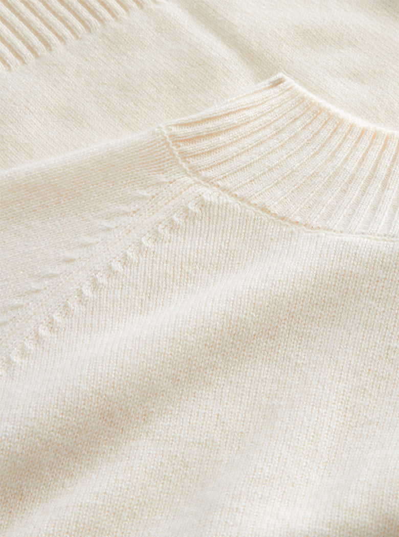 Ivory Turtleneck Cashmere Knit