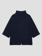 Navy 3/4 Sleeve Cashmere Knit