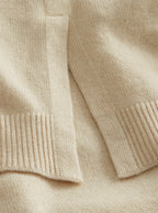 Oatmeal 3/4 Sleeve Cashmere Knit