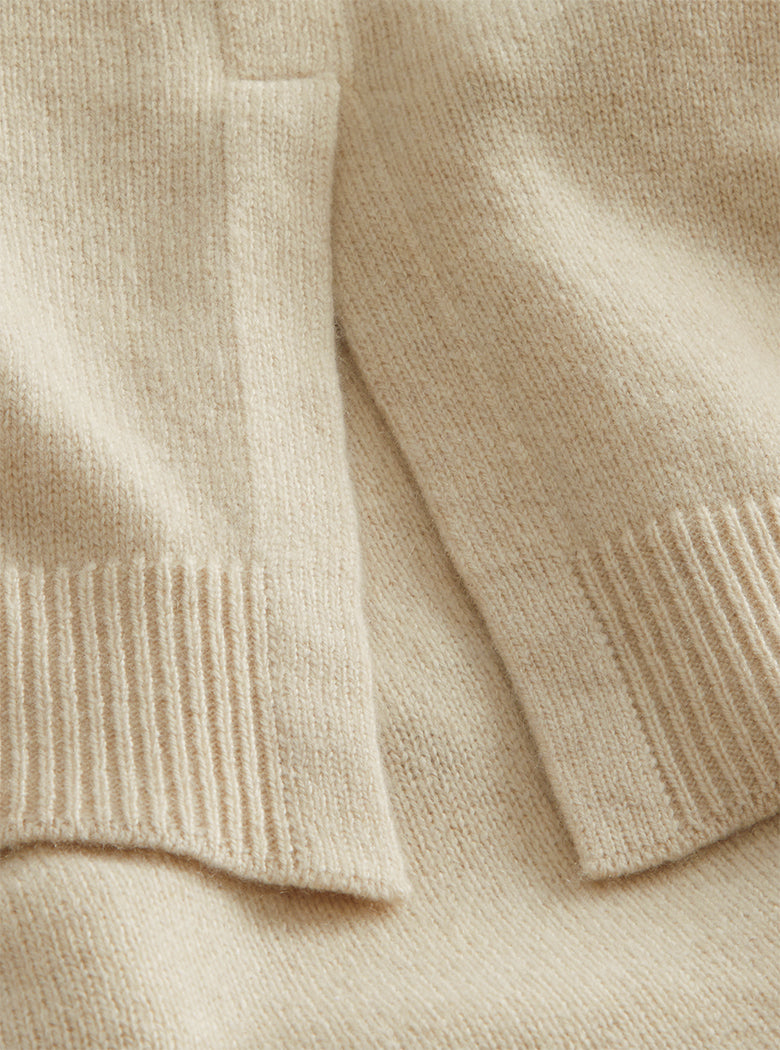 Oatmeal 3/4 Sleeve Cashmere Knit