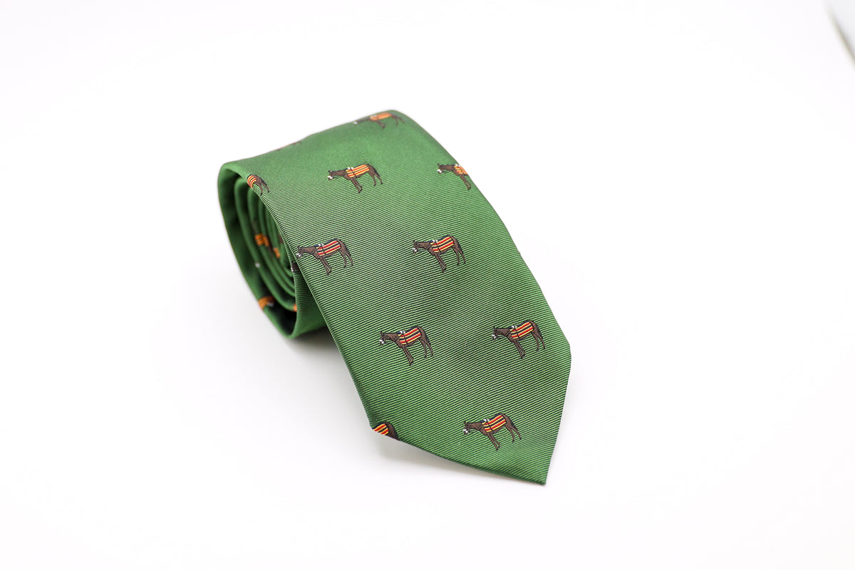 Dark Green Jacquard Silk Tie