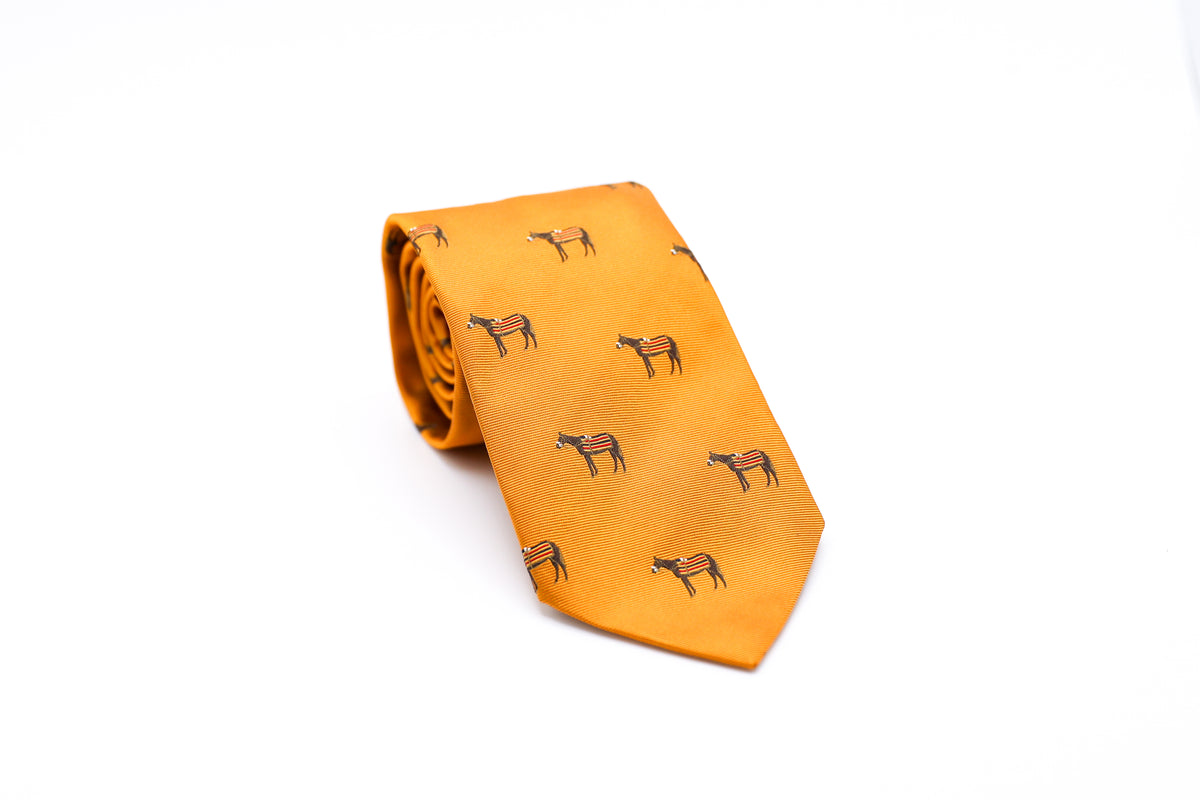 Newmarket Gold Jacquard Silk Tie