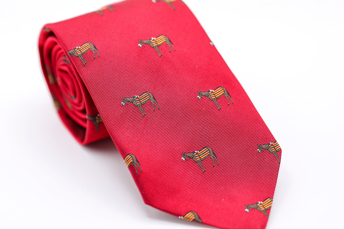 Newmarket Red Jacquard Silk Tie