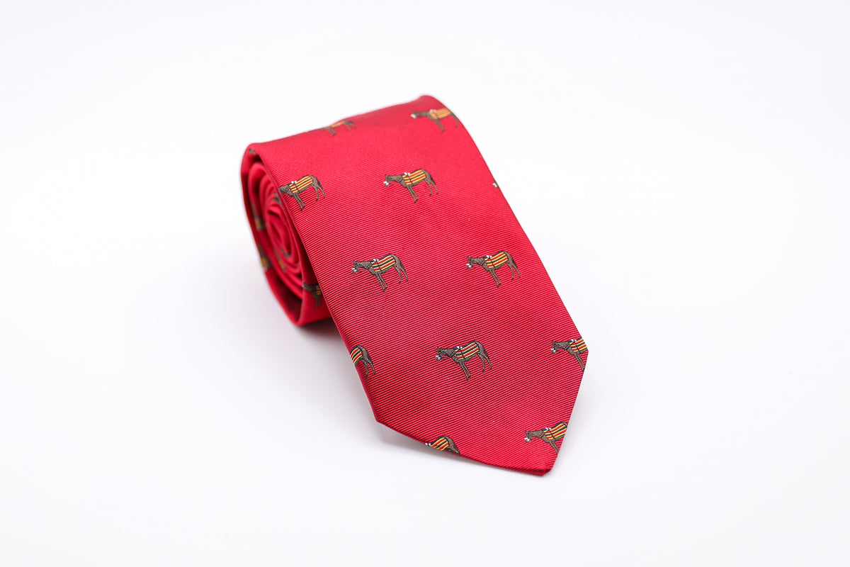 Newmarket Red Jacquard Silk Tie