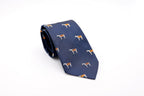 Navy with Grey Horse Jacquard Silk Tie