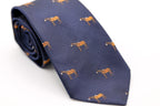 Navy with Bay Horse Jacquard Silk Tie