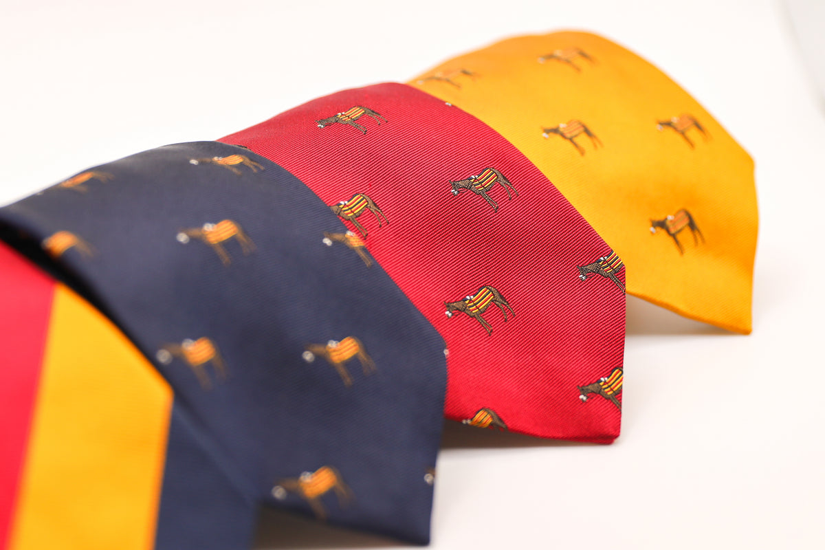 Navy with Bay Horse Jacquard Silk Tie