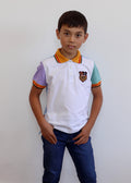 Children's Multi Coloured White Polo