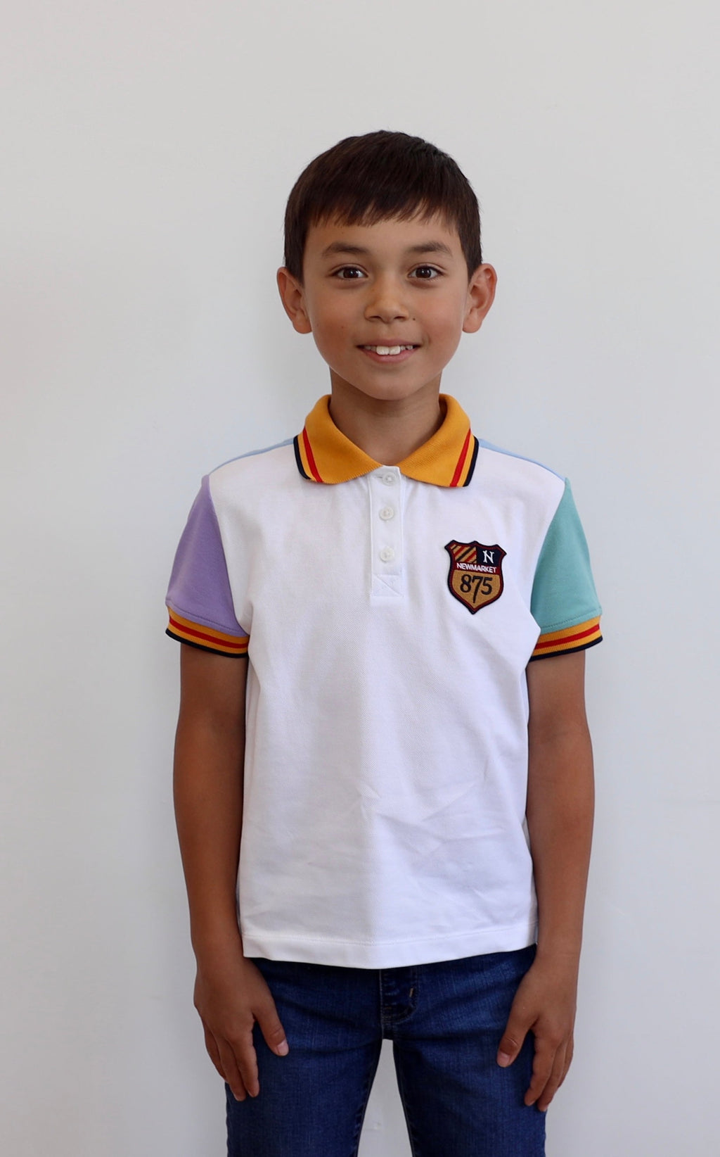 Children's Multi Coloured White Polo