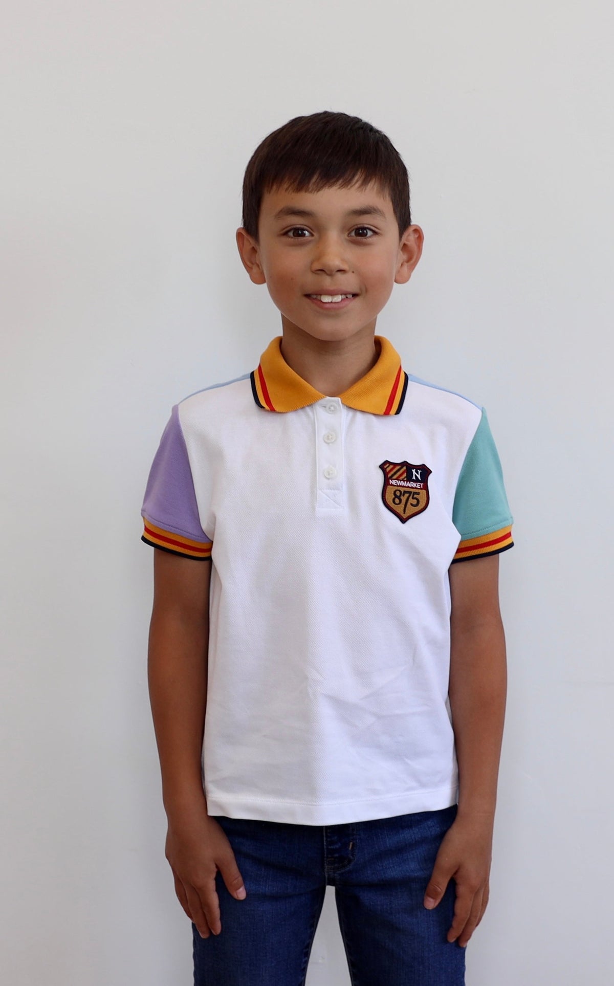 Children's Multi Coloured White Polo