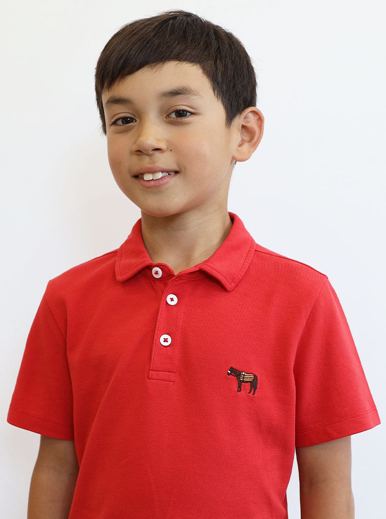 Children's Plain Red Polo Shirt