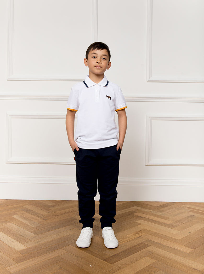 Children's White Tipped Polo Shirt