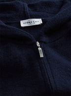 Navy Cashmere Zip Hoodie