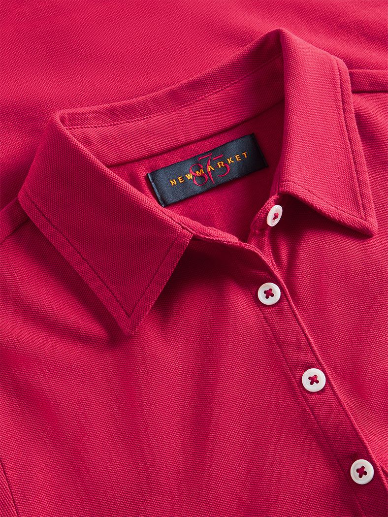 Fitted Plain Red Polo