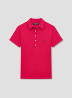 Fitted Plain Red Polo