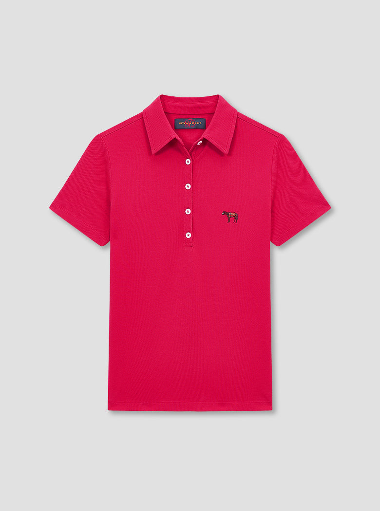 Fitted Plain Red Polo