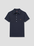 Fitted Plain Navy Polo