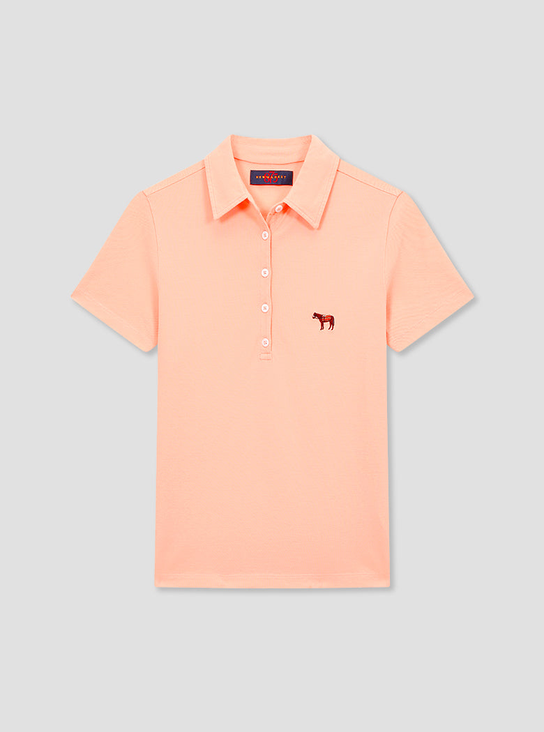 Fitted Plain Peach Polo