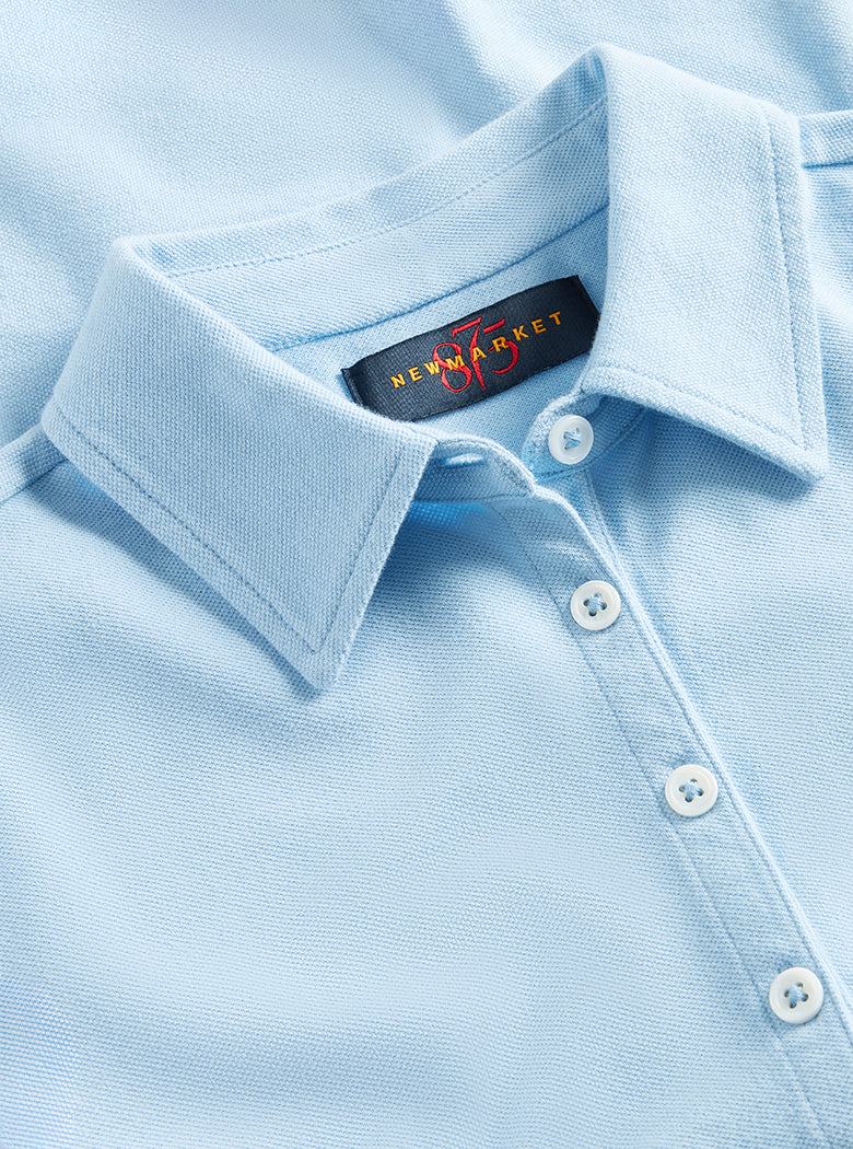 Fitted Plain Blue Polo