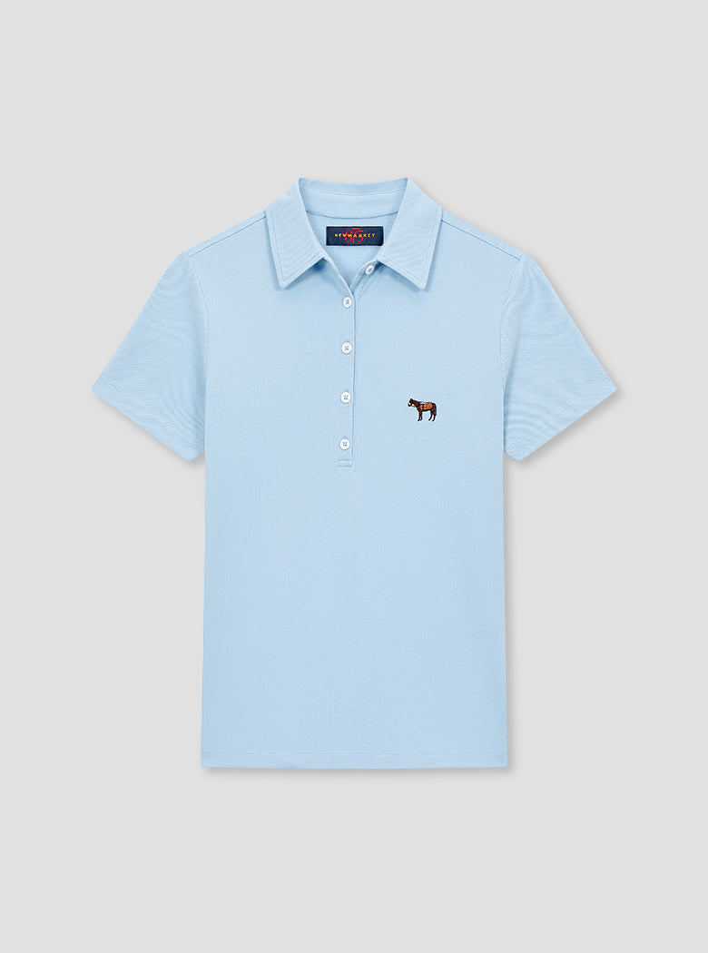 Fitted Plain Blue Polo