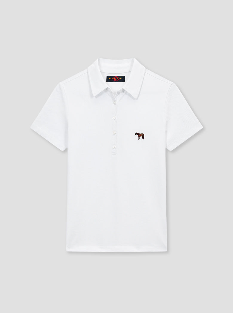 Fitted Plain White Polo