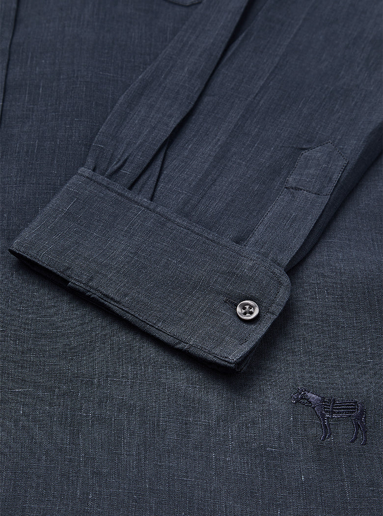 Navy Linen Shirt