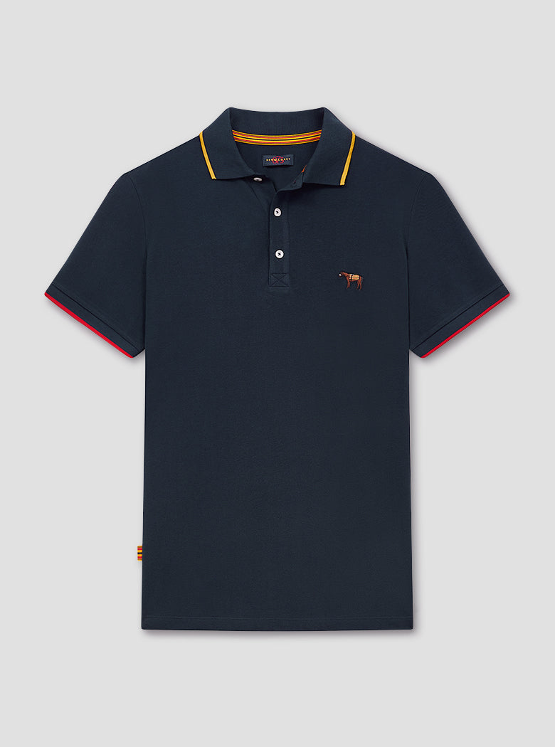 Navy Tipped Plain Polo