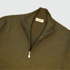 Forest Green Washed 1/4 Zip Knit