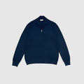 Blue Washed 1/4 Zip Knit